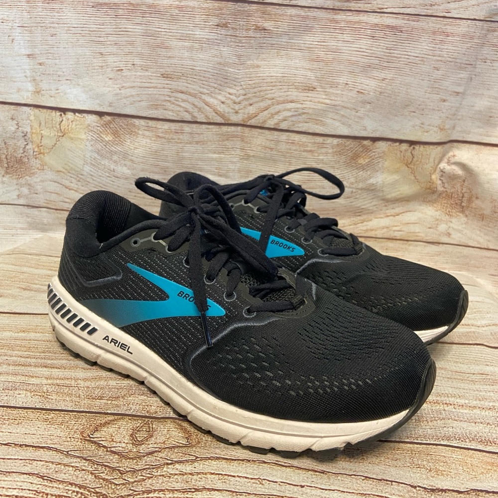 Brooks Womens Ariel 20 Black Running Shoes Sneakers Size 9.5 Wide D no insoles